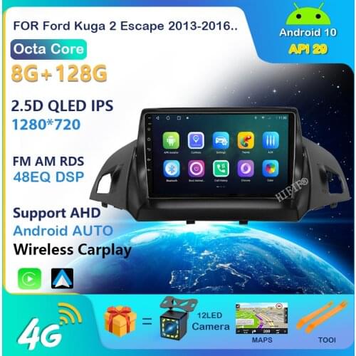 Android Car Auto Radio Audio Video Player for Ford Kuga 2 Escape 2013-2016 Stereo Multimedia GPS WiFi DSP Carplay Navigation SWC