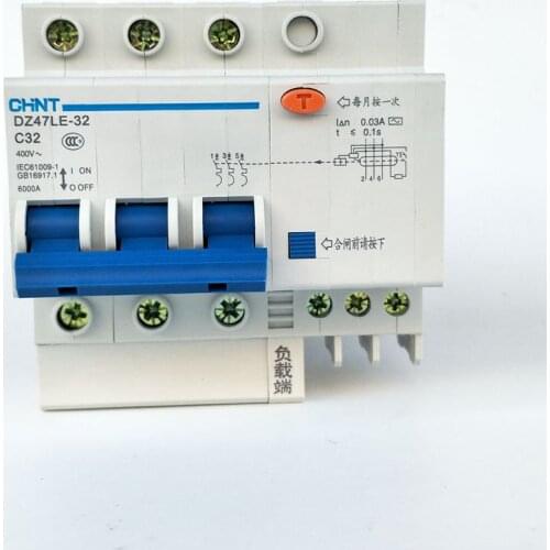 CHINT DZ47LE-63 3P C32A 30mA Earth Leakage Circuit Breaker/Residual Current Operated Circuit Breaker