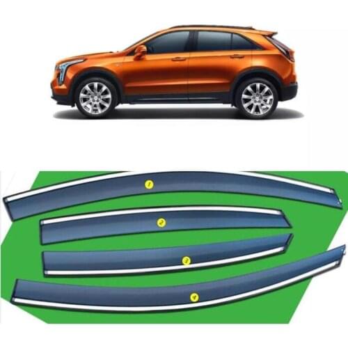 For Cadillac XT4 2018-2021 Car Styling Chrome Car Window Sun Vent Visor Rain Guards Sun/Rain Shield Exterior Decoration YJD