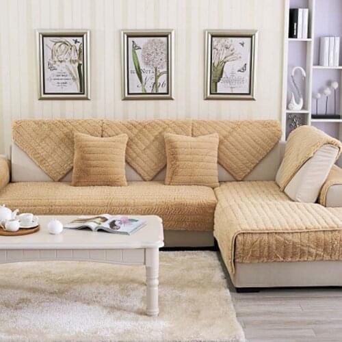 Long Plush Sofa Cover Universal Couch Cover Sofa Slipcovers Washable Sofa Towel Customizable Size Suitable for L-shaped Sofa