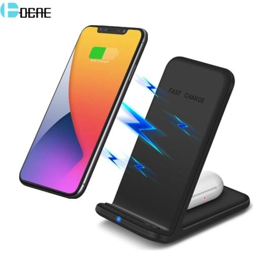 DCAE 30W Qi Induction Wireless Charger For iPhone 12 11 Pro X XS Max XR 8 Samsung S21 S20 Note 20 2 in 1 Fast Charging Station