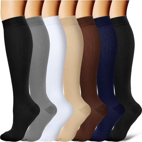 Compression Socks for Women and Men Best for Athletic, Edema, Diabetic,Flight Socks ,Shin Splints - Below Knee High