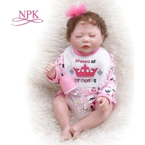 NPK 45CM Bebe Girl Doll Reborn Soft Body Cuddly Premie Size Real Touch Hand Detailed Paiting Collectible High Quality doll