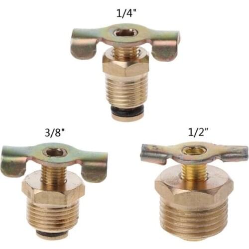 NPT 1/4" 3/8" 1/2" Solid Brass Compressor Air Tank Port Fittings Drain Valve Replacement Part Valve Parts