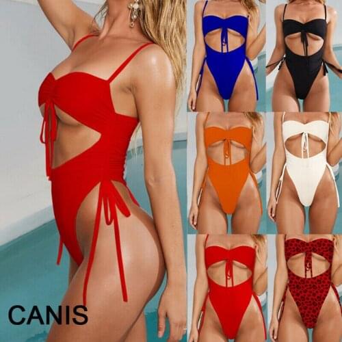 2020 Summer Sexy Women Slim Brazilian Biquinis Swimsuit Bandage Bikini High Waist Lepoard Push-up Backless Bathing Swimwear