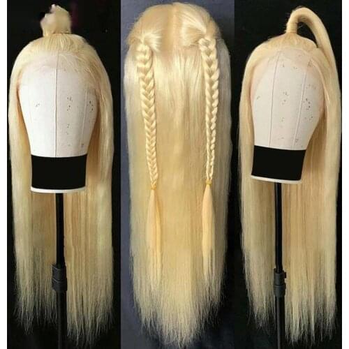 Honey Blonde Wigs Long Silk Straight Synthetic Hair Lace Front Wig Natural Hair Freedom Fake Synthetic Hair Lace Front Wig