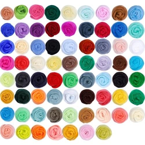 MIUSIE 70 Colors 5g/10g piece Pure Australian Wool Felt needle Mixed-color Felt Wool Fiber Wool Felt for DIY Needlework