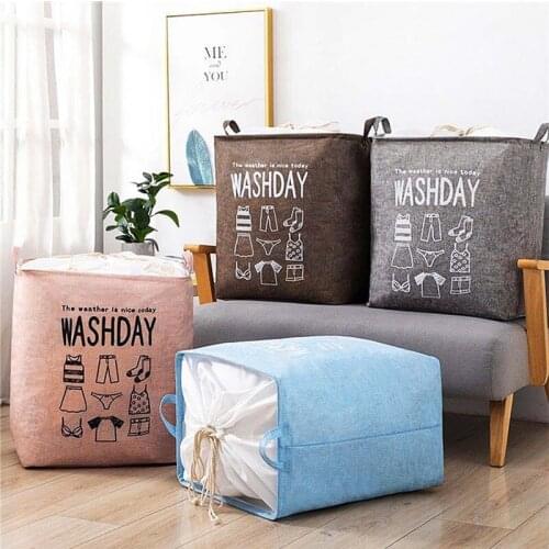 Multifunction Waterproof Storage Bag Household Dirty Laundry Basket Folding Clothing Storage Bucket Clothes Toys Organizer