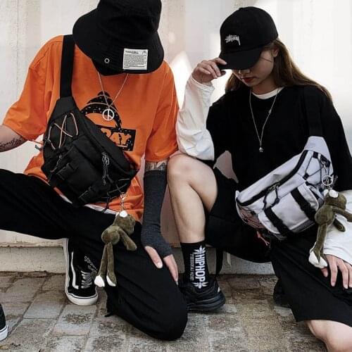 Multi Functio Men Waist Bags Crossbody Bag Solid Color Outdoor Messenger Bag Trend Chest Pouch Unisex Phone Pouch Hip Fanny Pack