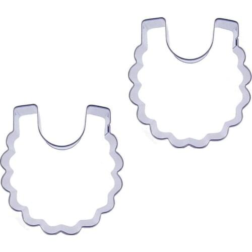 Bib shape 2 piece cookie cutting molds, baking tools, cake decorating soft candy tools