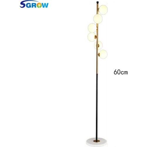 SGROW 6 Glass Balls Floor Lamp with G4 Light Source Art Decoration Indoor Lighting Standing Lamps for Bedroom Living Room Lights