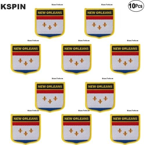 New Orleans Flag Embroidery Patches Iron on Saw on Transfer patches Sewing Applications for Clothes in Home&Garden