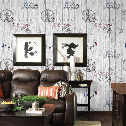 Beibehang papel de parede,American retro wood to do the old wooden letters Tower wallpaper Bar Cafe clothing personality striped