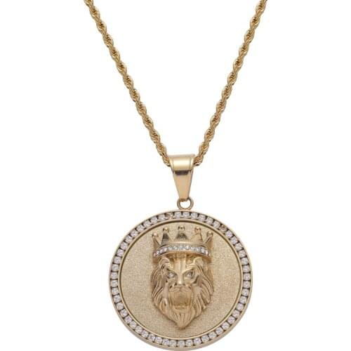 Bling Bling Crystal Stainless Steel Pendants&Necklace Men Women Hip Hop Jewelry SN265