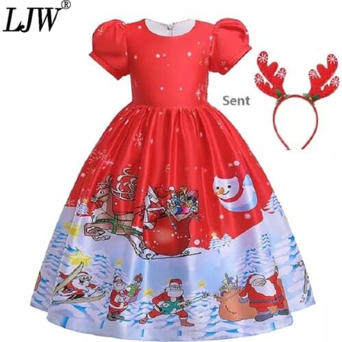 2020 Teen Girl Christmas Dress For Girls prom Attend Formal Party Dresses Santa Claus long Girls Clothes Girl party costume