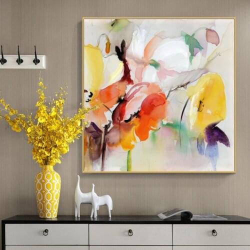 Modern Abstract Watercolor Flowers Posters and Prints Wall Art Canvas Painting Top Wall Pictures for Living Room Decor No Frame