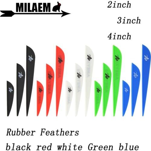 50pcs 2/3/4inch Archery Rubber Feather Fletching Arrow Vanes Fiberglass/ Carbon Arrow Compound Recurve Shooting Accessories