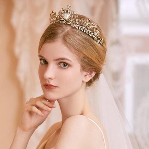 Bridal Crystal Tiaras Bride Princess Rhinestones Party Queen Crowns Womenwedding Hair Accessories Hair Jewelry Wedding Crown