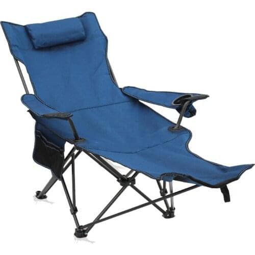 Outdoor folding chair portable backrest fishing lounge chair lunch break bed camping leisure stool sitting and lying beach chair