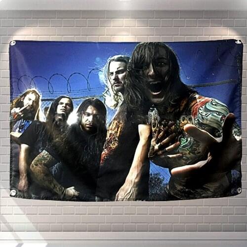 Hanging paintings Billiards Hall Studio Theme Home Decoration Pop Rock Band Heavy Metal Music Poster Cloth Flags Wall Stickers 2