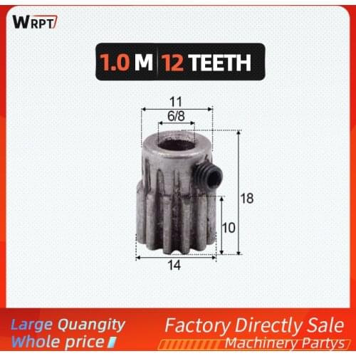 1pcs Spur Gear pinion 1M 12T 12Teeth Mod 1 Bore 6mm 8mm 6.35mm Right Teeth 45# steel major gear