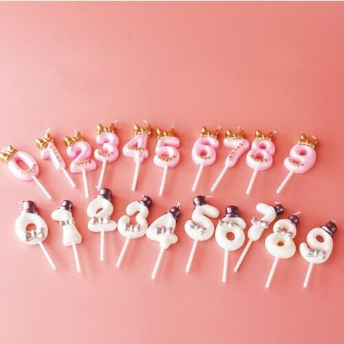 1 PC Digital 0-9 Bow Candles Cake Decoration Smokeless Birthday Number Candle for Children Birthday Party Supplies