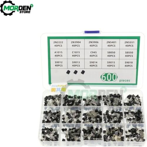 480Pcs 600Pcs 24 Value 15 Value Transistor TO-92 Assortment Box Kit Transistors Triode Set