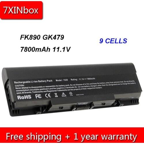 7XINbox 9Cell 7800mAh 11.1V GK479 FP282 FK890 NR239 UW280 Laptop Battery For Dell Inspiron 1520 1521 1720 1721 Vostro 1500 1700
