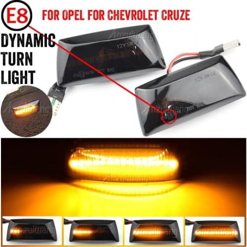 2Pcs Car LED Dynamic Side Marker Lights For Opel Astra H MK5/Zafira B/Corsa/Insignia/Meriva/Adam Turn Signal For Chevrolet Cruze