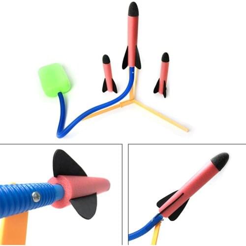 Childrens pedal rocket kit launch EVA soft bullet pressure catapult flying rocket gun toy Outdoor Toy For Children