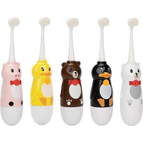 Kids Sonic Battery Cartoon Automatic Child Electrical Ultrasonic Round Soft Kid Electric Toothbrush For Children Gift