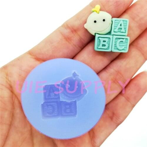 FYL756U ABC Baby Silicone Mold Fondant Cake Decorating Candy Resin Art Jewelry Pendant Brooch Clay Fancy Gift 23.0mm x 22.3mm