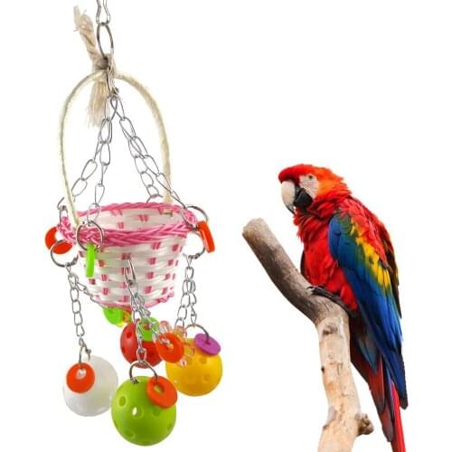 Parrot Puzzle Bite Toy Beautiful Colored Ball Shooting Basket Bird Toys Pet Products Bird Supplies 2pcs/lot