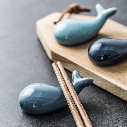 Whale Ceramic Chopsticks Holder Chopsticks Chinese Style Home Hotel Ceramics Cute Kitchen Tableware