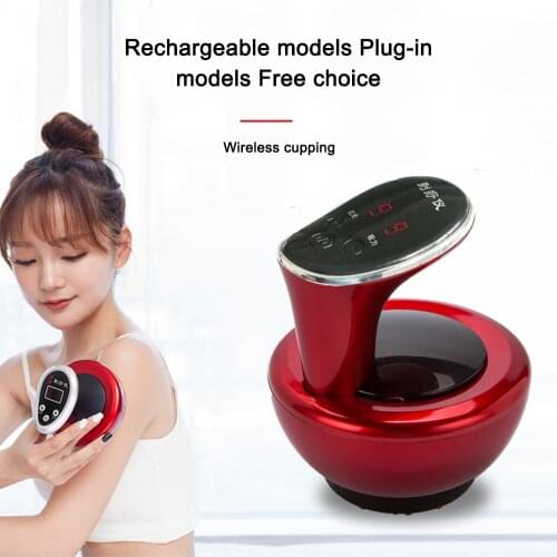 Electric Scraping Cupping Can LCD Display Guasha Body Massager Fat Burning Slimming Heating Therapy Physiotherapy Anti Cellulite