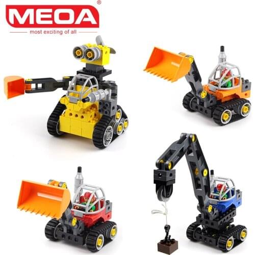 MEOA 5 Styles City Truck Technic Series 5 IN 1 Robot Engineering Truck Bulldozer Excavator Sets Building Blocls Bricks Juguetes