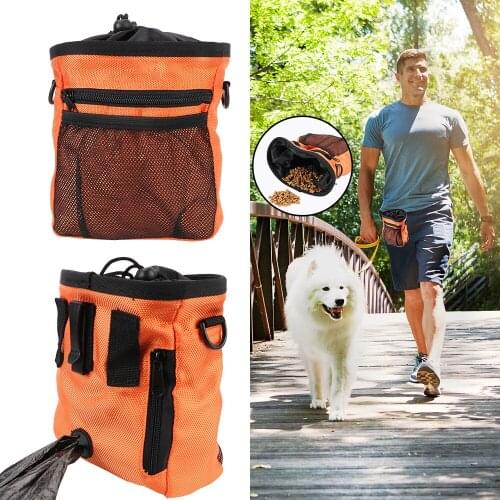 Dog Treat Pouch Food Poop Bag Dog Training Tools Pet Outdoor Supplies Drawstring Carries Hands Free Waist Bag