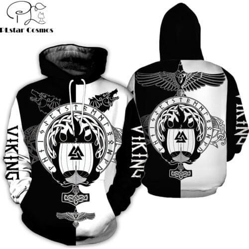 2019 New Fashion Men hoodies 3D All Over Printed Viking Tattoo Hoodie costume Unisex Casual Tracksuit streetwear WS-H77