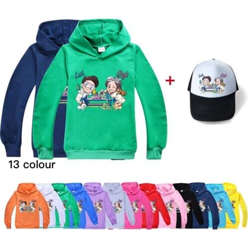 Me Contro Te Girls Boys Cotton Hoodies Kids Clothes Cartoon Sweatshirt Children Hoodie Tops Pullover + Sun Hat