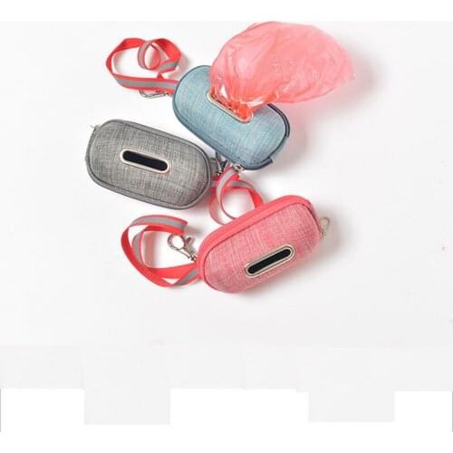 New Portable Pet Dog Poop Bag Dispenser Pick-Up Bags Holder With Reflective Rope Cleaning Waste Garbage Box