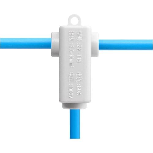 Main Branch Shunt Clamp ZK-T16 High Power Non-breakage T Type Wire Splitter 16 Square Tee Terminal
