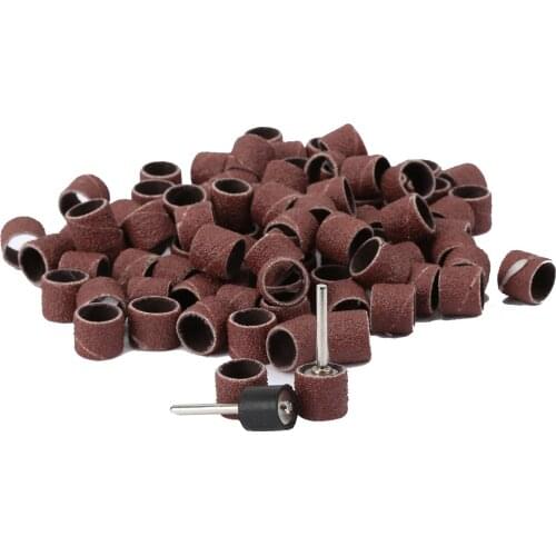 100 Pcs/Lot Professional Sanding Bands Brown Gel File Gel Polish Remover Manicure Pedicure Nail Machine Nail Tools