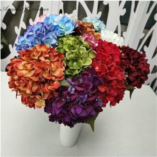 Retro Hydrangea 48CM Artificial Flower Branch DIY Party Wedding Flower Arrangement Bouquet Home Decoration Photo Props 14 Colors