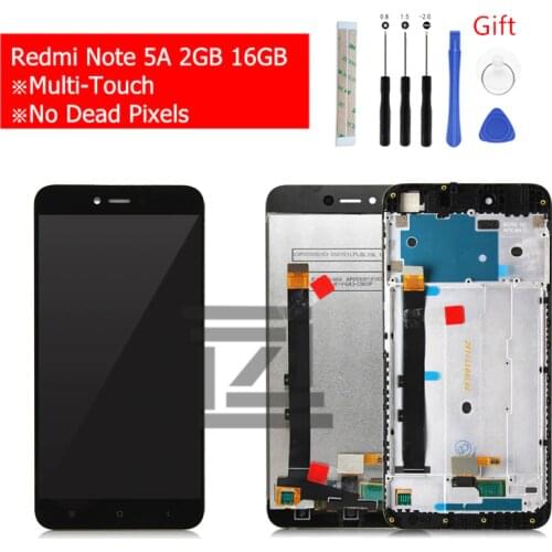 For Xiaomi Redmi Note 5A LCD 2GB 16GB Touch Screen Digitizer Assembly with Frame Replacement repair Spare Parts with gift