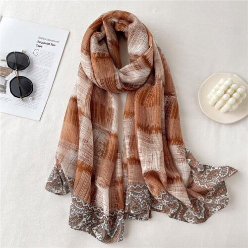 Popular 2021 Plaid Warm Cotton Scarf Print Paisley Pashmina Viscose Winter Spring Soft Shawl Wrap Muslim Headband Hijab Foulard