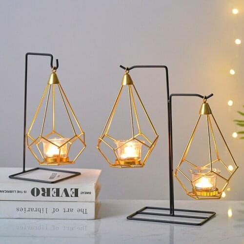 Nordic romantic light luxury dining table decoration Candlestick metal iron home candlelight dinner Candlestick decoration props