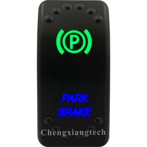 Park Brake Up Green & Down Blue Led Light Rocker Push Switch 5Pins SPST ON/OFF 12V 24V For Marine Boat Car Waterproof