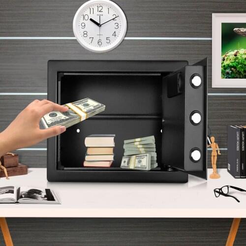 1.0CUB Safe Security Box Digital Keypad And Key Lock For Cash Money Jewelry Fireproof Waterproof Safe Cabinet Induction Light