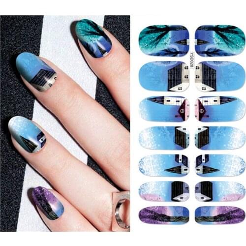 1 sheet DIY Nail Art Water Transfer Stickers Glass Iamge slider adhesive Watermark Decals Women Beauty Wedding Nails