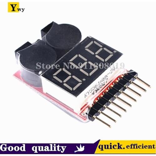 1pcs 1-8S LED Lipo Voltage Indicator Checker Tester Low Voltage Buzzer Alarm For RC Lipo LiFe Airplane Car Truck Boat Toys DIY